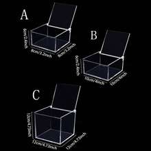 Caixa de acrílico transparente com tampa, para armazenar sachês de café transparentes e acessórios. Caixa transparente com tampa articulada. - Claro - Ver 7