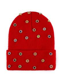 1顶男士时尚彩色水钻纯色针织帽，适合秋冬季日常佩戴保暖 - A - 查看 2