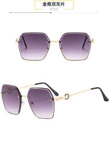 New Frameless Edged Fashionable High-End Glasses - Gold - View 4