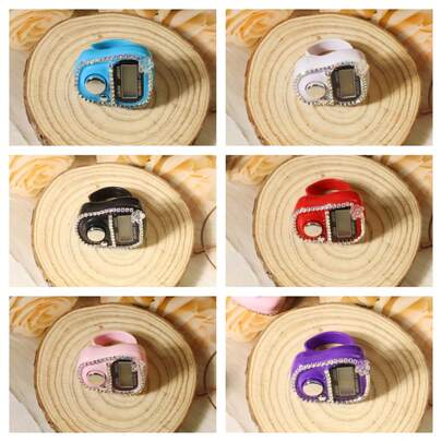 1 pieza/5 piezas/10 piezas/15 piezas/20 piezas/25 piezas/30 piezas Contador de dedos LED portátil, contador de anillos, contador de colores frescos, adecuado para contar en interiores y exteriores, ayuda a registrar y completar la adoración del Ramadán, adecuado para las oraciones Taraweeh y Tahajjud del Ramadán, progreso de lectura, buena herramienta de automotivación