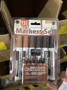 Furniture Repair Marker Set, Includes Furniture & Wood Floor Marker Pens, Wax Repair Crayons, Wood Filler Sticks - Multiple Colors & Sizes, Suitable For Repairing Scratches & Stains On Kitchen, Home & Bathroom Wooden Furniture, Tables, Headboards. Also Usable For Wall Paint, DIY Tools, Work Tools, Paint Brushes, Painting, Room Decor, Christmas Decorations, And Essential Woodworking Tool Kit. - one-size - View 15