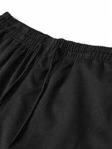 AHTELB Herren Outdoor Lässig Cargo Shorts, Frühling/Sommer - Schwarz - Übersicht 2