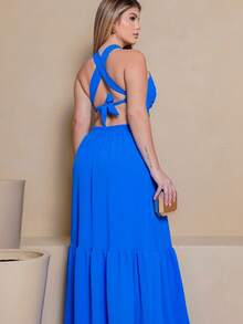 Women Dresses - Màu xanh lam - Xem 4