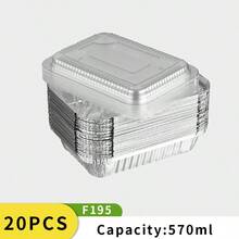 20 件装多尺寸多款式铝箔外卖托盘，带塑料或纸质盖子的一次性食品容器，用于食品储存 - 铝箔盘非常适合烘焙、加热、储存、备餐