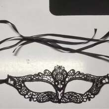 1 Set Sexy Lace Decorative Eye Mask, Adult Intimate Accessories For Couples Party, Mysterious Black - Multicolor - View 7
