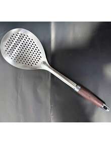 1pc Stainless Steel Large Slotted Spoon - Heavy Duty & Heat Resistant Up To 662°F (300°C), Ergonomic Handle + Fine Mesh Strainer, Stylish Appearance - Suitable For Frying/Hot Pot/Cooking/Baking/Home/Restaurant Kitchen Utensil/Mother's Day/Women's Day/Eid Al-Fitr Gift - Multicolor - View 9