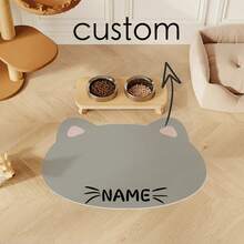 Customized Pet Feeding Mat - Quick Drying, Anti-Slip Cat Bowl Mat, Customizable With Your Pet's Name, Nordic Design Dog Rug - Multicolor - View 4