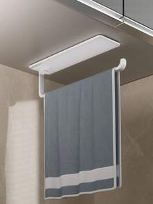 1Pc Drill-Free Wall-Mounted Bathroom Towel Rack. This Durable And Versatile Towel Rack Is Suitable For Bathroom And Kitchen Storage, And Can Hold Towels, Paper Towels, And Plastic Wrap. It's An Essential Household Item For Organization And Storage. - Multicolor - View 8