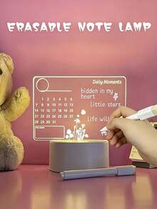 1 st USB-driven fyrkantig anslagstavla med 3D-nattlampa, akryl LED-belyst skrivtavla, fyrkantig LED-skrivbordslampa - 3D-nattlampa för anslagstavla - Visa 11