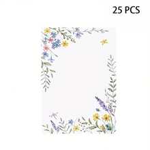 25/50 Pcs Green Floral Blank Note Cards - Elegant Floral Design With Lavender, Roses & Sunflowers, Perfect For Wedding, Office, DIY, Thank You & Greeting Cards, Office Stationery | Floral Pattern | Decorative Note Cards, Note Cards For Wedding - Multicolor - View 8
