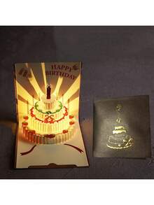 1 张 3D 生日贺卡，带灯光和音乐