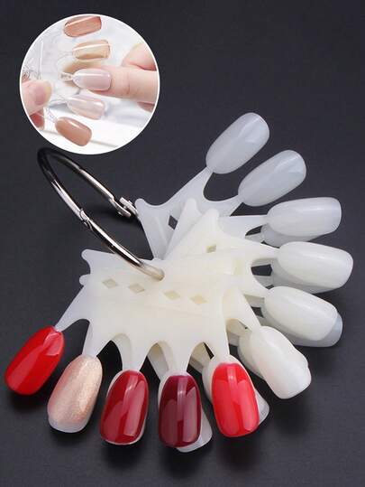 50张皇冠形状美甲对比色卡，美甲凝胶颜色展示，指甲油样品展示板，适用于美甲沙龙练习和个人使用