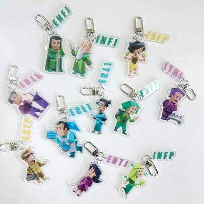 MBTI Keychain, MBTI 16 Personalized Acrylic Keychain, Backpack Hanging Rope Accessory, Character Gift, Cute Keychain, Birthday Gift, Holiday Gift, Suitable For Friends And Family