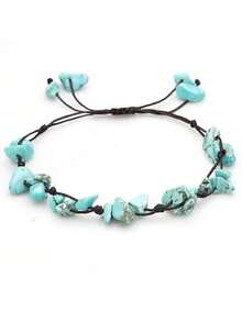 Handmade Beaded Stone Bracelet, Yellow Quartz, Rutilated Quartz, Amazonite, Crushed Stone Jewelry For Women - Bracelet - View 18