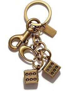 Fruit Bag Charm Key Chain Accessory Purse Charm Gifts For Women - Dice / Brass - View 6