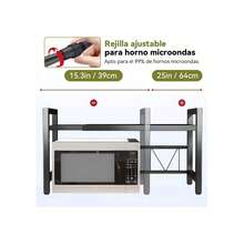 Expandable Double-Layer Oven/Microwave Rack, Expandable Microwave Stand, Kitchen Utensil And Cutlery Rack, Storage Rack For Pantry, Countertop, Cafe, Office And Bedroom. - Black - View 5