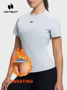 HOTSUIT Women's Sauna Sweatshirt Suitable For Running And Workout - Light Grey - View 3