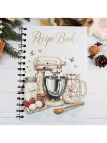 1pc Personalized Recipe Notebook - Handmade Spiral Notebook - Blank Recipe Book For Organizing Your Home Recipes Recipe Notebook Where You Can Write Down Your Own Recipes. - Multicolor - View 6