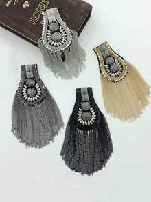 1pc Chain Tassel Shield Shaped Shoulder Accessory For Stage Performance, Party Dress - Shield Epaulettes - View 5