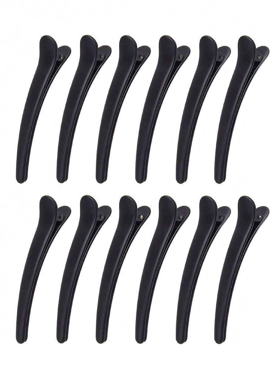12pcs/Set Large Black Hair Clips, Suitable For Everyday Use ,Hair Styling Kit ,Hair Tool - Black - View 1