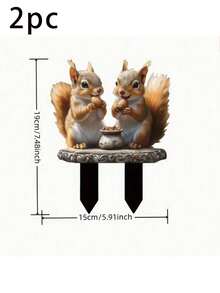 1/2 chiếc trang trí sân vườn hình sóc bằng acrylic, phong cách Boho, hình sóc ăn quả hạch và quả sồi, chủ đề động vật, thích hợp cho cây trồng trong chậu, cảnh quan, sân vườn, bãi cỏ, công viên, trang trí nghĩa trang, hình sóc ngộ nghĩnh, 2D - Ổ cắm nối đất nhiều màu - Xem 8