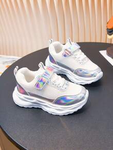 儿童网面透气运动鞋，厚底跑步鞋，男女童款，春秋季 - 白色 - 查看 6