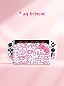 1pc Purple Leopard Spot Bow Print Protective Case, Compatible With New Switch 2 (2025), Switch NS/Switch OLED/Lite, Suitable For Switch 2 Game Console Accessories, Family Pack, Storage Case With Card Slots, Switch Protective Cover, White/Pink, Romantic Gift For Switch Players - Multicolor - View 18