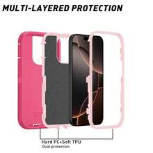 FOGEEK 三合一保护壳 - 防震、防摔、防滑、重型多层手机壳，防水防刮 - 嬰兒粉 - 查看 5