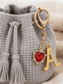 优雅金钻镶嵌字母钥匙扣，3D A-Z字母吊坠，时尚合金钥匙圈，背包挂饰，汽车钥匙链，适合女性日常使用，情侣礼物，经典简约钥匙扣，装饰品，包包配件，送给朋友、家人、情侣、女友的绝佳礼物，重要礼物，节日纪念品，返校季礼物，教师节礼物 - 彩色 - 查看 12