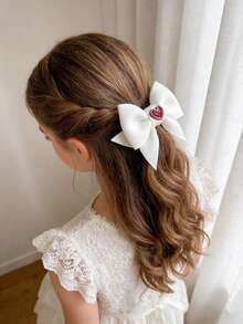 3 st. hårnålar med rosett, hjärtformade hårspännen med rosett, söta och utsökta accessoarer, söta hårnålar, håraccessoarer för barn, håraccessoarer för småbarn, kläder för fyra årstider, lämpliga för både hem och utflykter, barnpresenter, lämpliga för turistfotografering, högtidsfester - Multifärgad - Visa 2