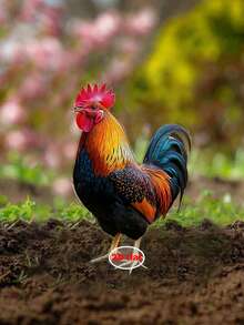 Realistic Rooster Garden Statue - Durable Acrylic Material, Suitable For Outdoor Yard, Park And Lawn Decor | Great Thanksgiving Gift | Available In Single Or Double Pack - Multicolor - View 13