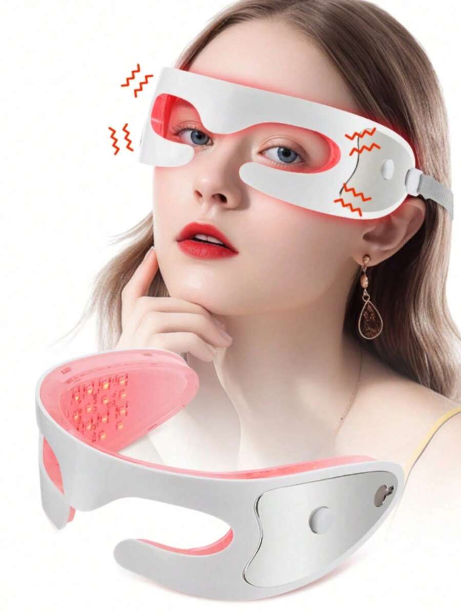 Hailicare 3D Eye Vibrator Massager,LED Light Therapy + Vibration,3 Modes USB Rechargeable,3 Minutes Automatic Shutoff,Relieve Eye Fatigue Eye Bags Lighten Dark Circles Smooth Eye Fine Line - White - View 1