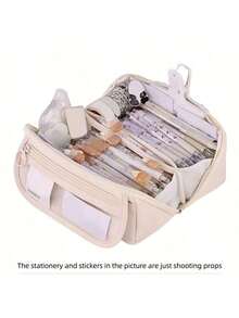 Hộp bút nhiều lớp bằng vải Oxford nhẹ | Túi đựng bút dung tích lớn dễ lấy | Túi đựng bút phong cách nữ tính | Hộp bút thiết yếu cho học sinh chuẩn bị năm học mới | Túi văn phòng phẩm màu tím chất lượng cao - Nhiều màu - Xem 6