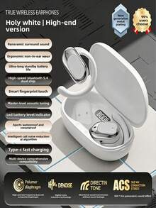 Wireless Bluetooth Earphones, Ear Hook Type, Open Design, Comfortable To Wear For A Long Time, Long Battery Life, New Skin Friendly Design | High-End Version, Panoramic Surround Sound, Non Ear Penetrating Ergonomic Design, Long Standby Time, High-Speed Bluetooth 5.4 Dual Chip, Intelligent Fingerprint Touch, LED Battery Display, Waterproof And Sweat Proof For Sports, Intelligent Call Noise Reduction AI Algorithm, Type-C Fast Charging, Universal Compatibility With Multiple Devices. - Multicolor - View 6