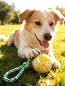 Durable Knotted Ball Pet Toy, Suitable For Small, Medium And Large Dogs, Promotes Interactive Play And Exercises - Multicolor - View 3