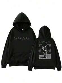 Bieber SWAG 2025 Justin Album 2025 Autumn And Winter Hot-Selling Printing Cotton Hoodie Loose Warm Casual Streetwear Essentials Hoodie Hoodie For Women Sweatshirts For Women Hoodies For Men 's Hoodie Sweatshirts For Men Essentials - 黑色 - 查看 5