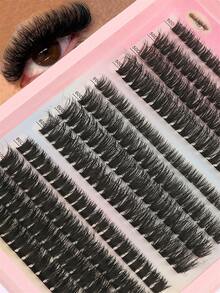 240pcs Faux Mink Eyelash Extensions, DIY, 0.07mm Thick, D Curl, Fluffy Dramatic Look, Mixed Length 9-16mm, Reusable Volume Lashes Set - D - View 6