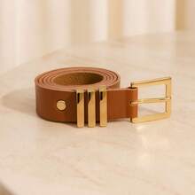 Casual PU Leather Buckle - Camel - View 1