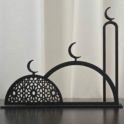 1set Bohemian Rama Moon Star Figurine Black 3D Printed Decor