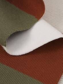 1pc Women's Knitted Poncho With V-Neck Tie, Outdoor Fashion Scarf - Color Matching-green - View 5