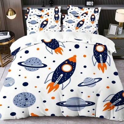 2/3pcs Digital Printing Duvet Cover Set (Duvet Cover*1, Pillowcase*1/2, Excluding Comforter And Pillow Insert), Skin-Friendly Soft And Comfortable, Suitable For Hotel, Guest Room, Dormitory, Bedroom, Bedding, All Seasons