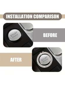 1 件闪亮汽车发动机点火旋钮环，领结设计，汽车启动环贴纸，通用车辆启动按钮盖，适用于卡车、SUV - A - 查看 3