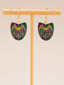 波西米亚西部风情狂欢节派对面具和耳环 - 彩色 - 查看 2