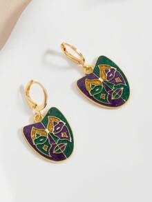 波西米亚西部风情狂欢节派对面具和耳环 - 彩色 - 查看 4