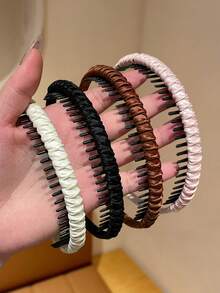 Conjunto de 4 pentes de cabelo femininos básicos antiderrapantes, design minimalista, duráveis e antiderrapantes, ideais para o dia a dia, festas, feriados, aniversários e outras ocasiões sociais. Ótima opção de presente para acessórios de cabelo. - Multicolorido - Ver 6