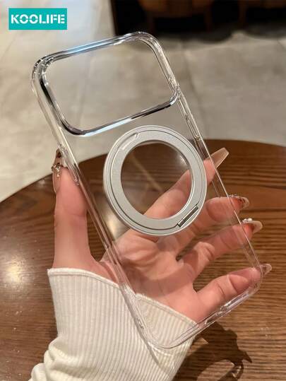 Koolife 360°旋转支架手机壳，适用于苹果17 Pro Max，2.0mm厚背板，PC材质，透明保护壳，超薄简约设计，全方位防摔保护，兼容苹果17 Pro Max/17/17 Pro/17 Air/14/14 Pro/14 Pro Max/13/13 Pro/13 Pro Max/15/15 Pro/15 Pro Max/16/16 Pro/16 Pro Max/16e