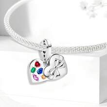 1 PC 925 Sterling Silver Love Series Family And Friends Starry Sky Bead Pendant Ball Suitable For Bracelets DIY Women's Jewelry - Set 6 - View 7