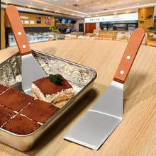 MAMSHIB Stainless Steel Spatula, Cake Spatula, Tiramisu Spatula, Steak Cooking Spatula, Pizza & Yogurt Angled Utensil, Suitable For Cast Iron, Nonstick Pans, Grilling, Pancakes, Burgers - Multicolor - View 12