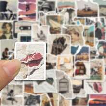 50pcs Vintage Torn Photo Stickers,Suitable For Decorating Tablet Cases, Water Cups, Tables, Waterproof Stickers - Multicolor - View 8