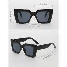 1pc Fashionable Unisex Oversized Y2k Fashion Glasses For Summer Beach Vintage Shades Accessories Beach Accessories Glasses Shadesy2kfestival - Đen 2 - Xem 5